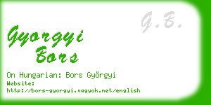 gyorgyi bors business card